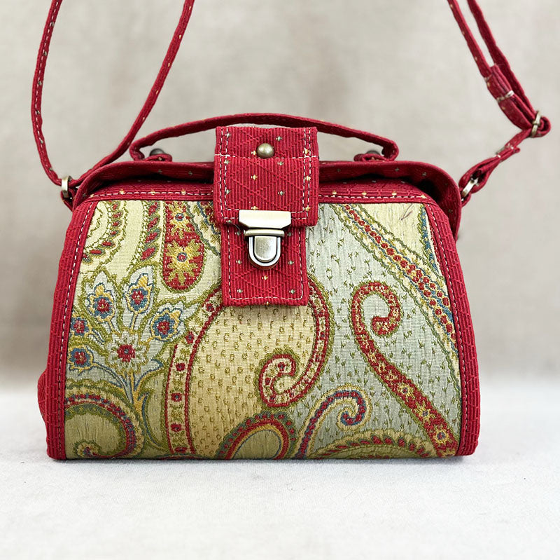 9" Classic Satchel Raspberry Paisley