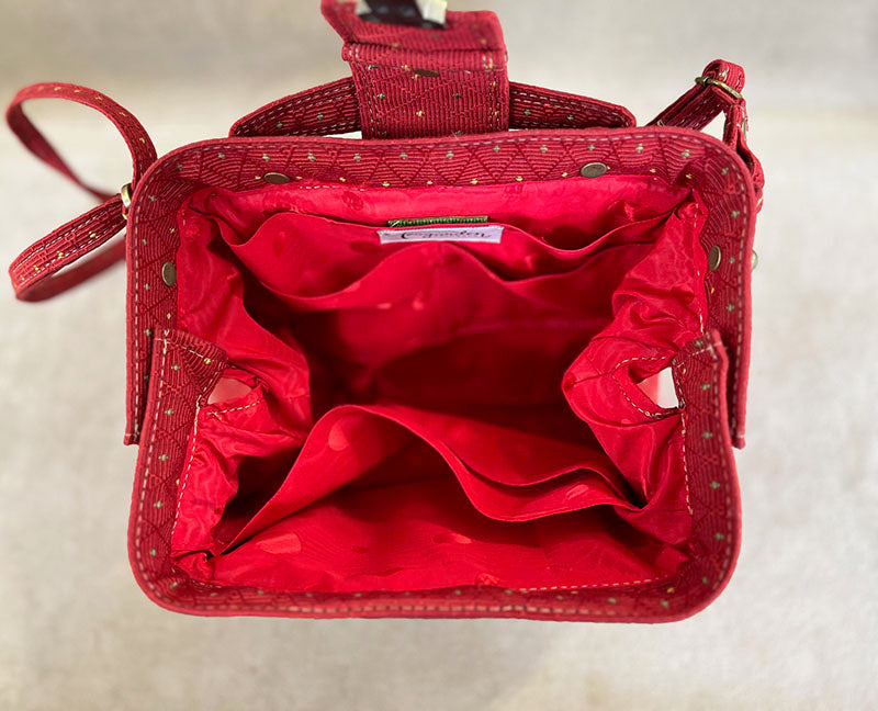9" Classic Satchel Raspberry Paisley