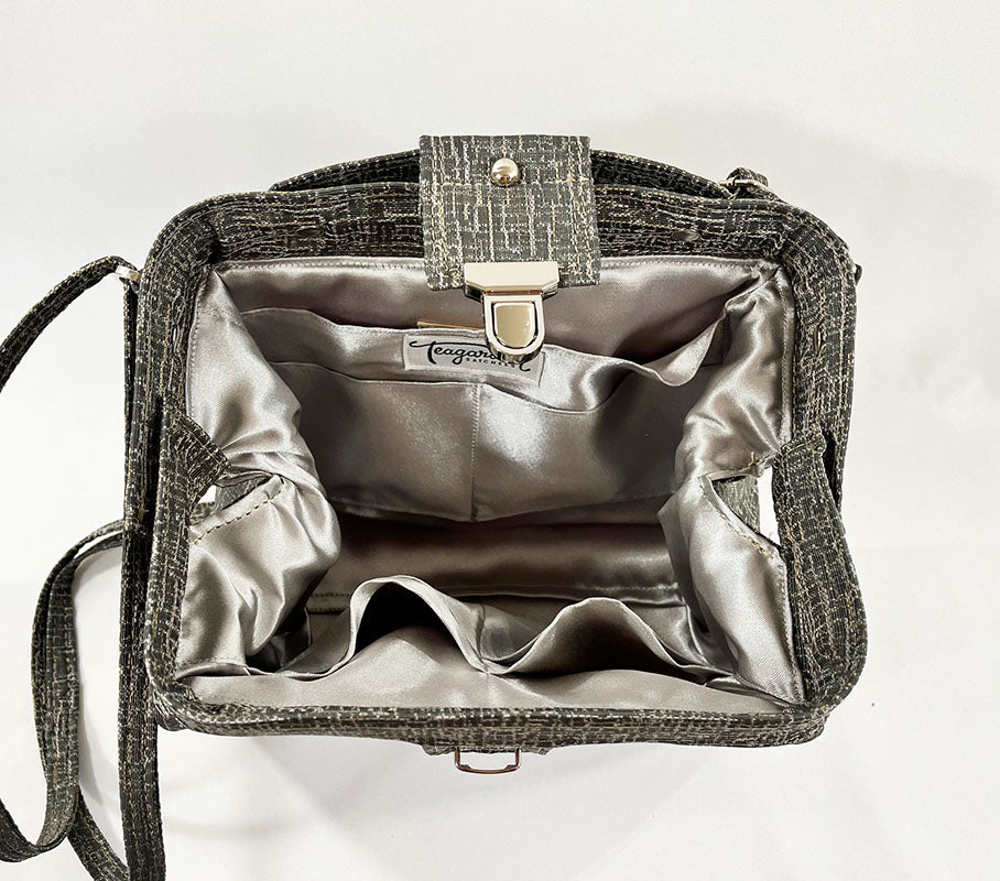 9" Classic Satchel Silver Swirls