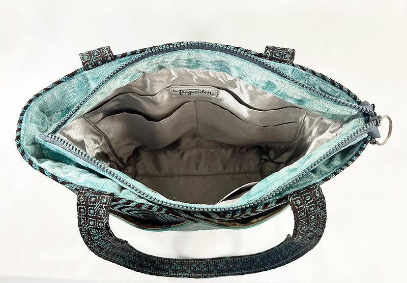 Peak Shoulder Satchel Zen Garden Aqua Blue