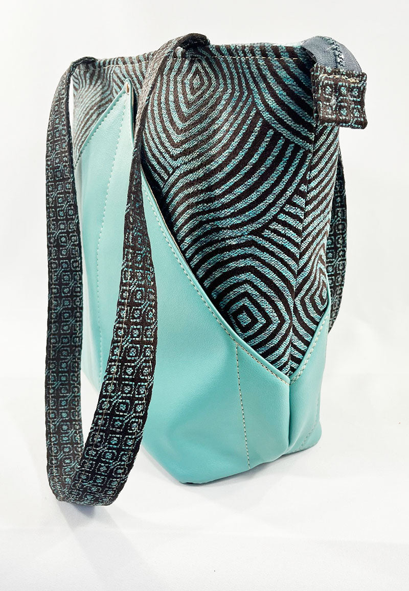 Peak Shoulder Satchel Zen Garden Aqua Blue