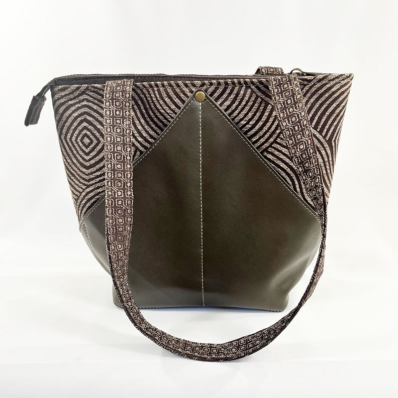 Peak Shoulder Satchel Zen Garden Bark