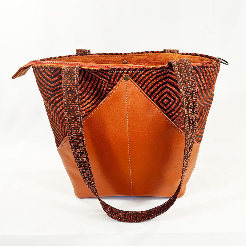 Peak Shoulder Satchel Zen Garden Tangerine