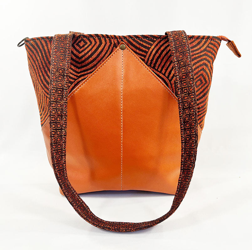Peak Shoulder Satchel Zen Garden Tangerine