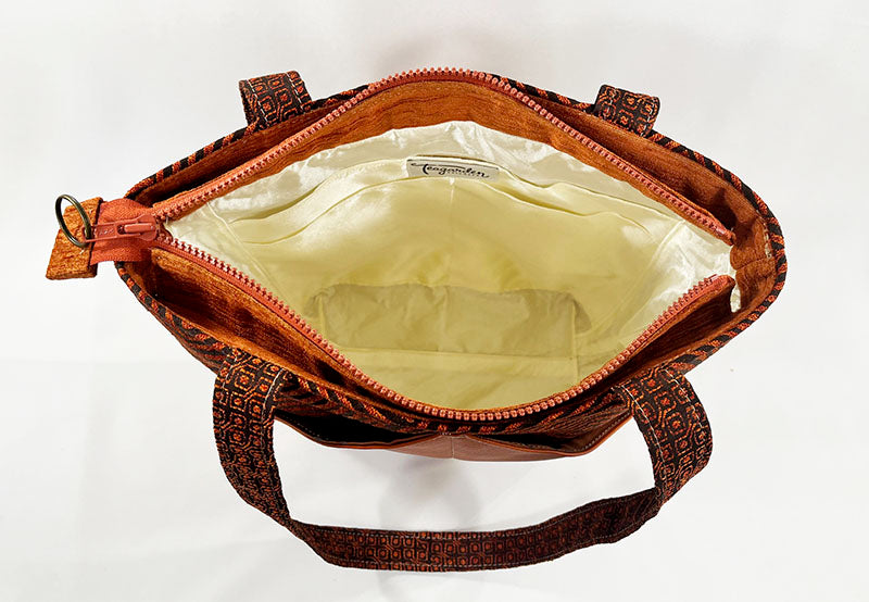 Peak Shoulder Satchel Zen Garden Tangerine
