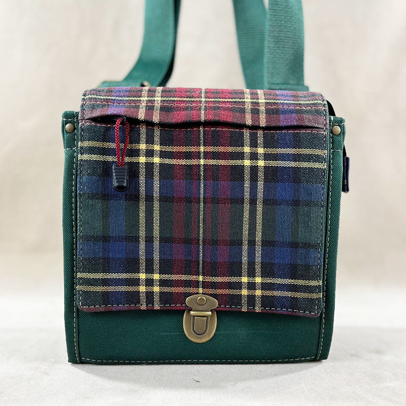 Utility Satchel Green Plaid