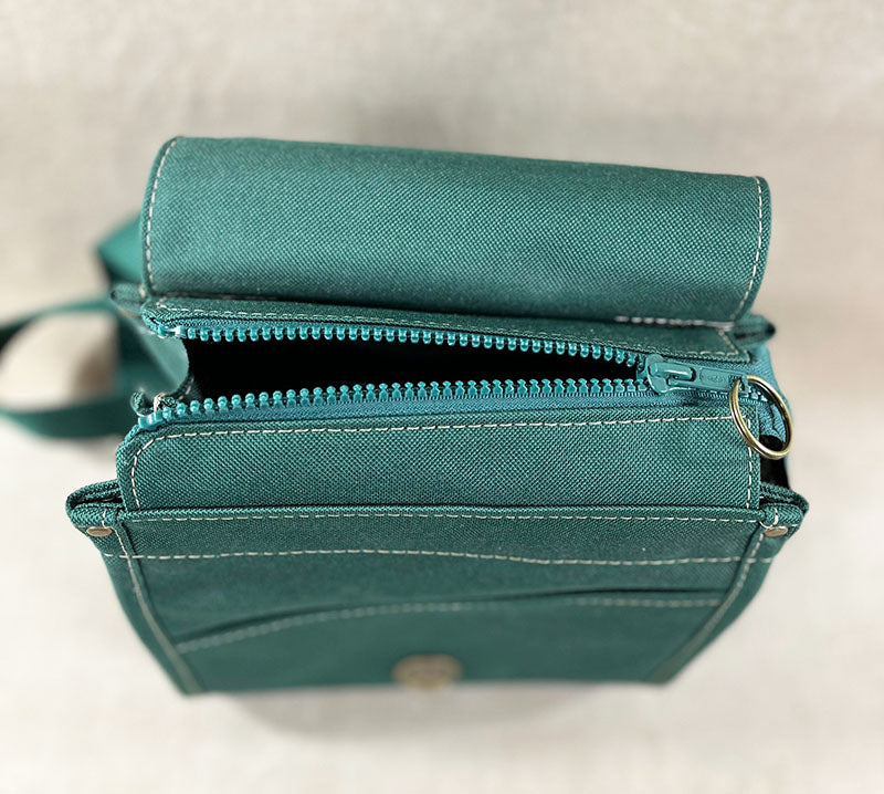 Utility Satchel Green Plaid