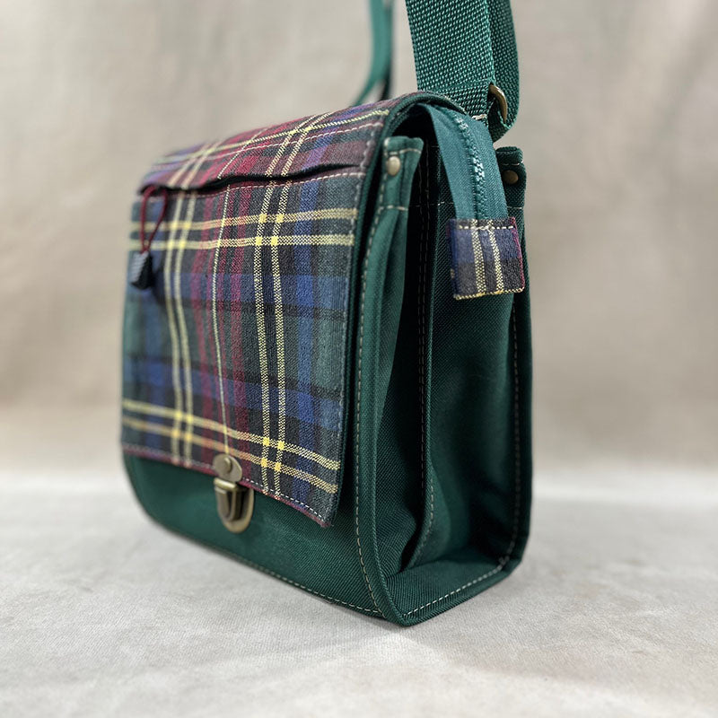 Utility Satchel Green Plaid