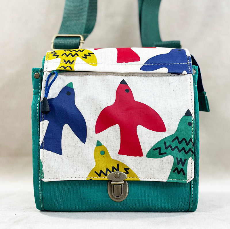 Utility Satchel Skyward Green Birds
