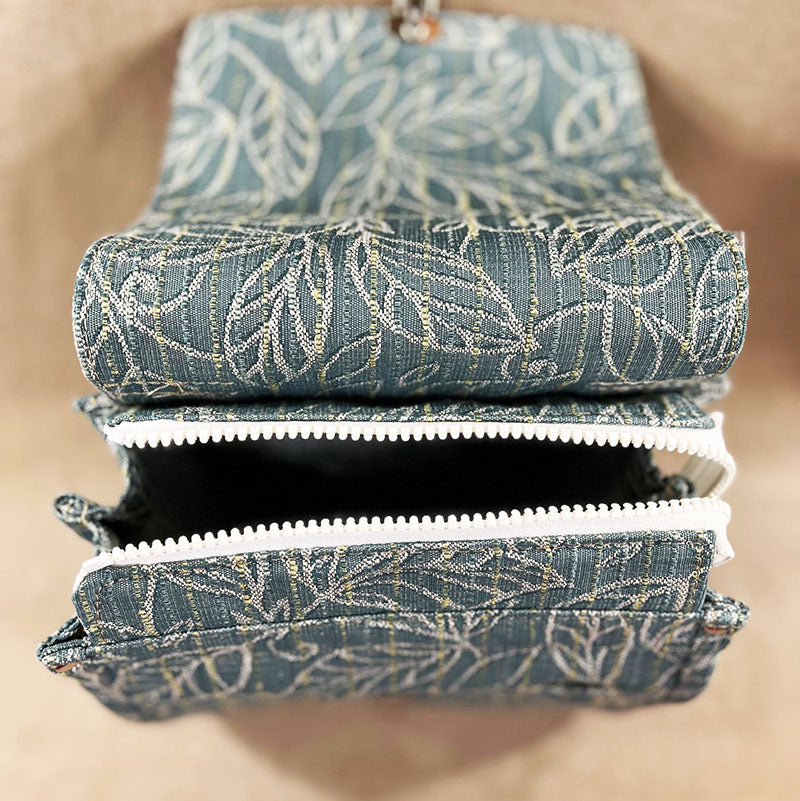 Utility Satchel Sun Through Leaves (gray strap)