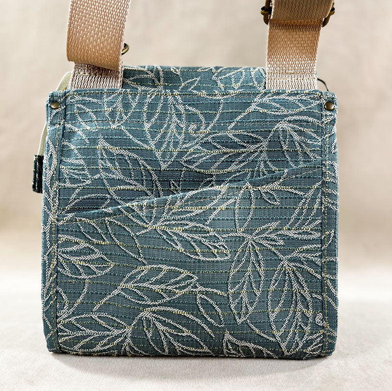 Utility Satchel Sun Through Leaves (tan strap)