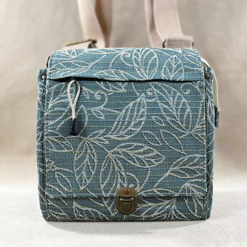 Utility Satchel Sun Through Leaves (tan strap)