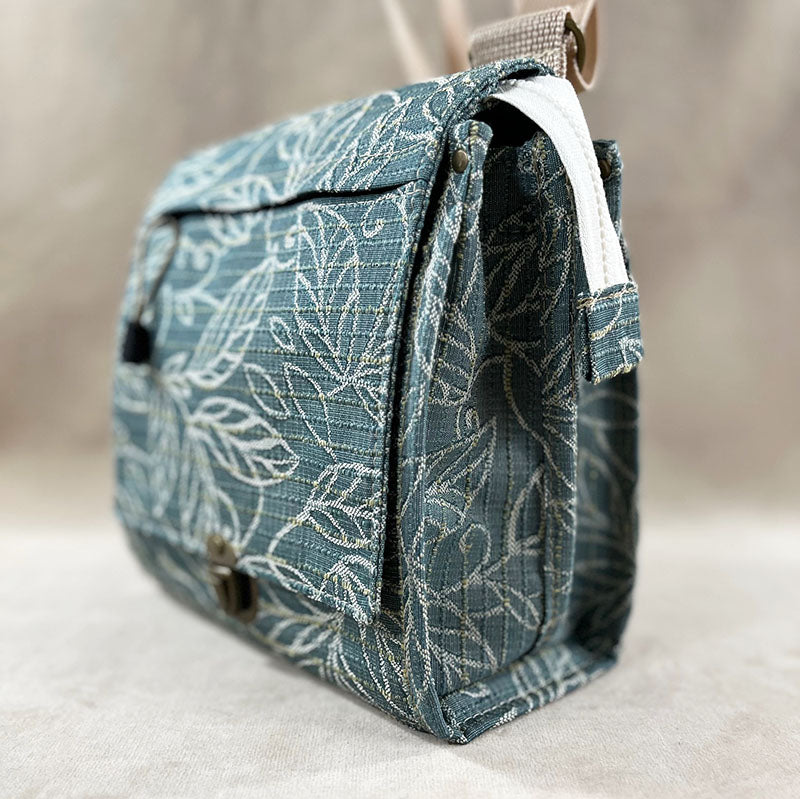 Utility Satchel Sun Through Leaves (tan strap)