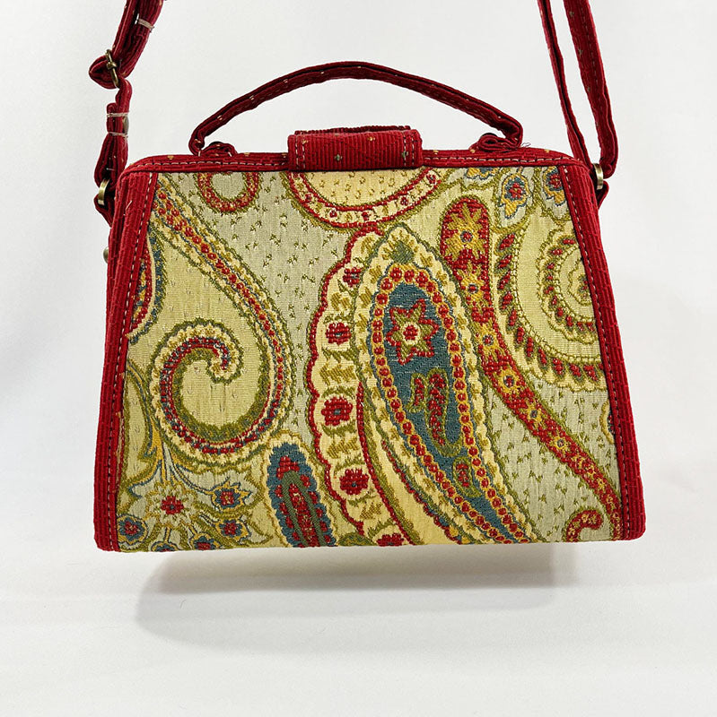 9" Classic Satchel Raspberry Paisley