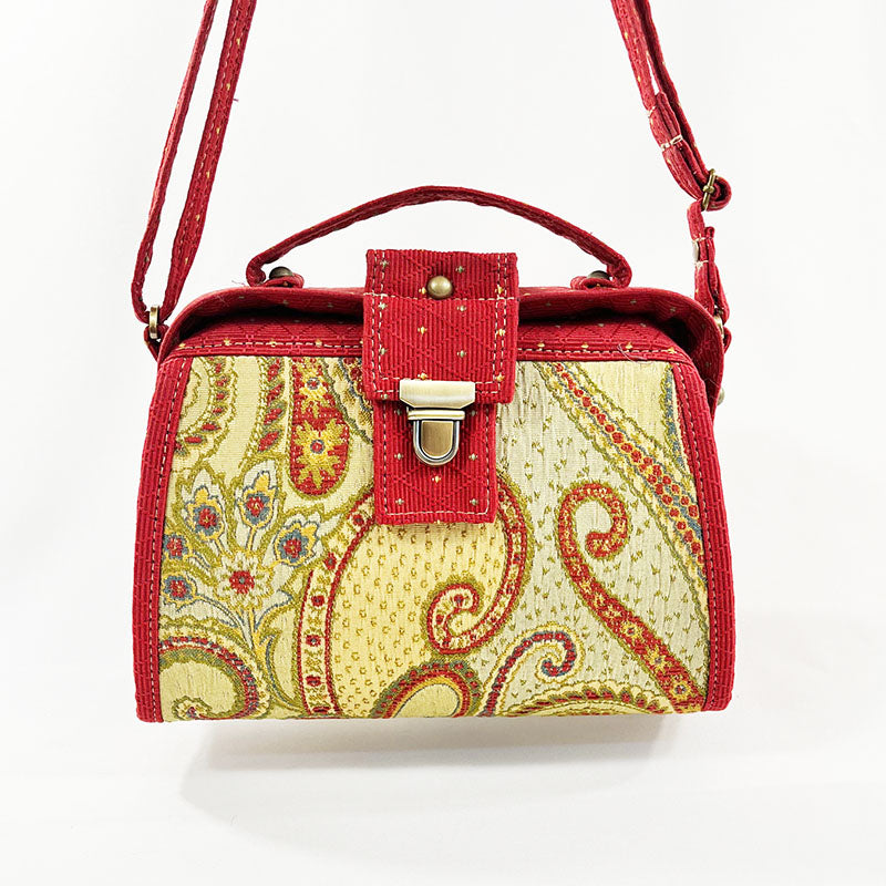 9" Classic Satchel Raspberry Paisley