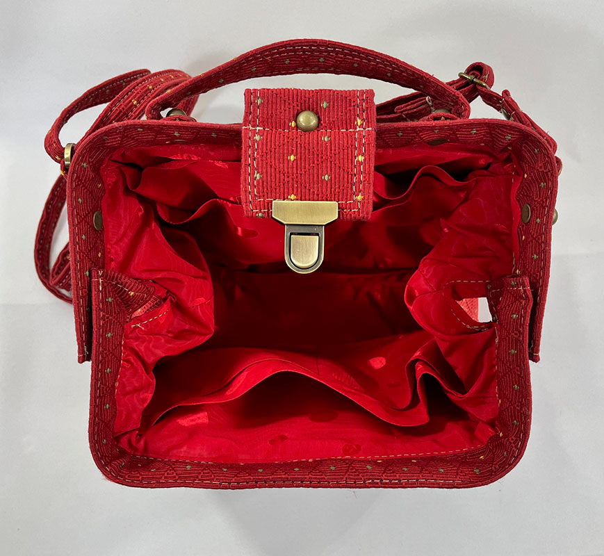 9" Classic Satchel Raspberry Paisley