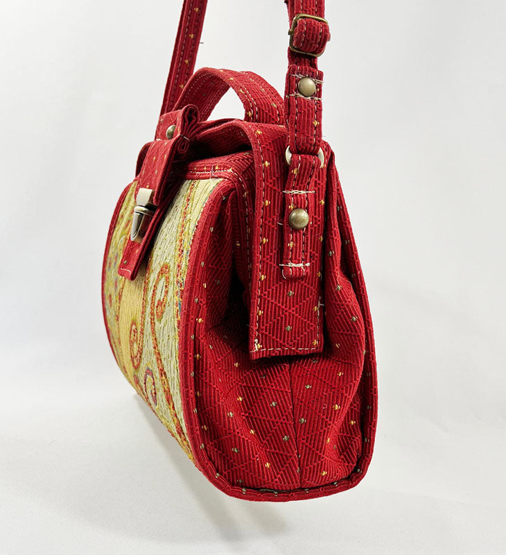 9" Classic Satchel Raspberry Paisley