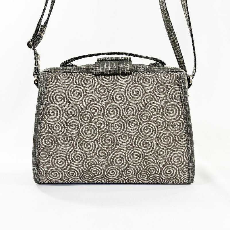 9" Classic Satchel Silver Swirls