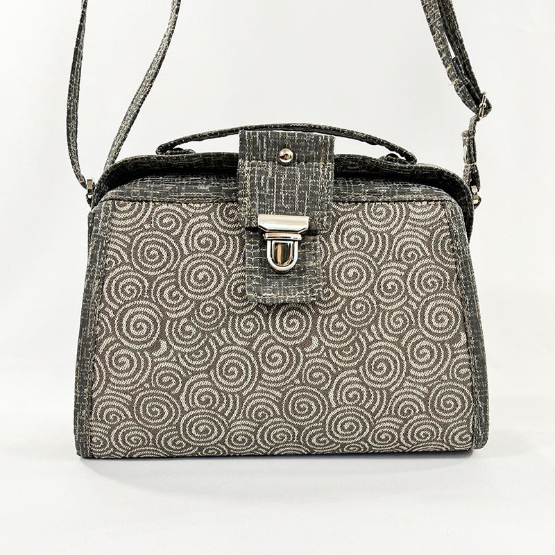 9" Classic Satchel Silver Swirls