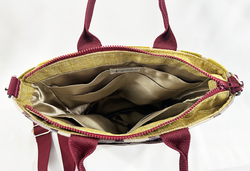 Peak Cross Body Satchel Burgundy Puzzle