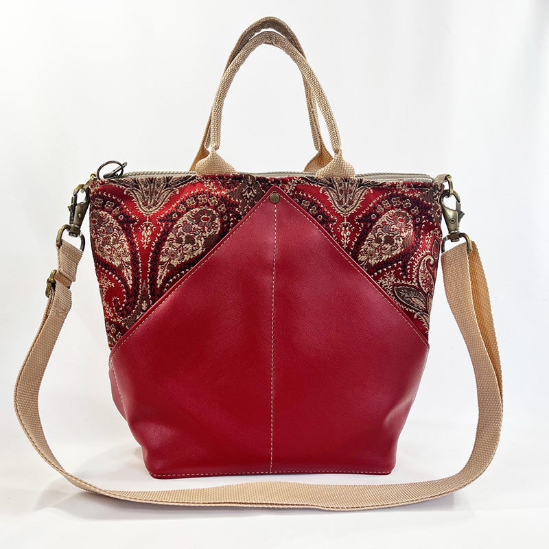 Peak Cross Body Satchel Ruby Paisley