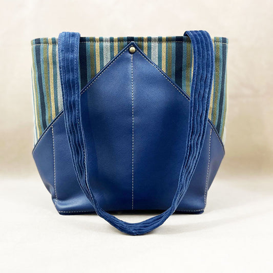 Peak Shoulder Satchel Jean Stripe