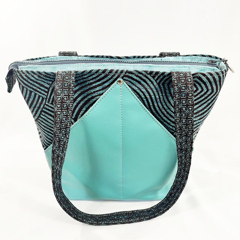 Peak Shoulder Satchel Zen Garden Aqua Blue