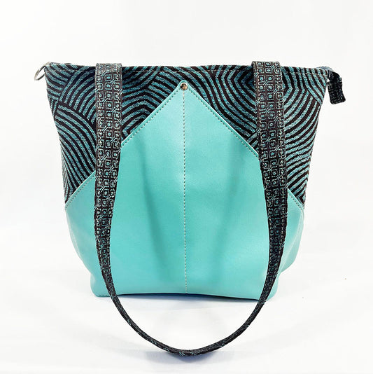 Peak Shoulder Satchel Zen Garden Aqua Blue