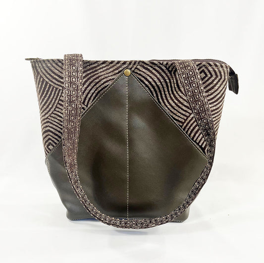 Peak Shoulder Satchel Zen Garden Bark