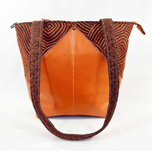 Peak Shoulder Satchel Zen Garden Tangerine