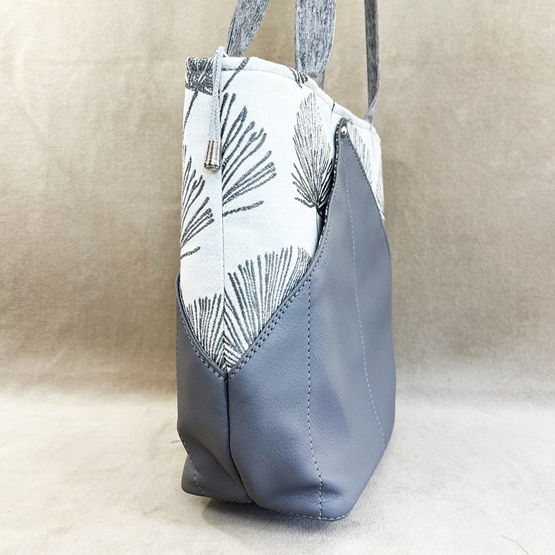 Peak Shoulder Satchel Grey Fronds