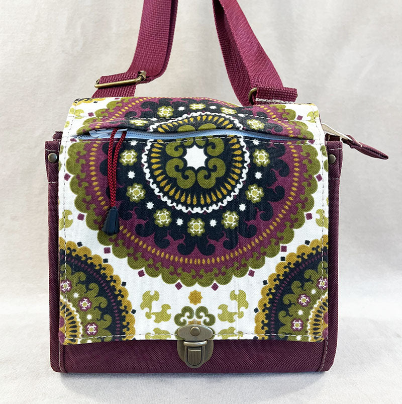 Utility Satchel Burgundy Mandala