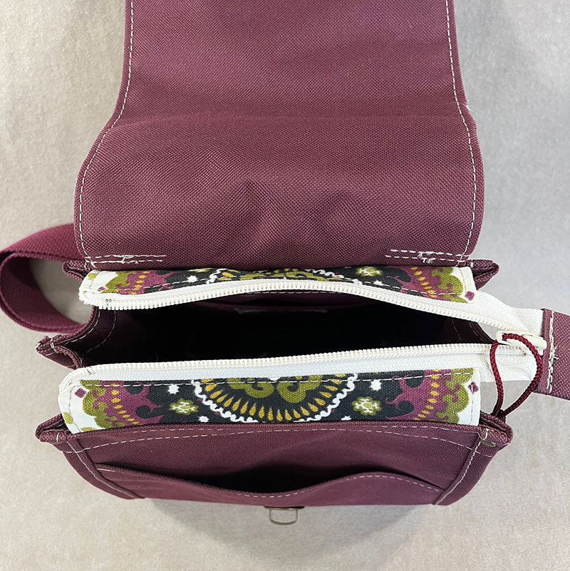 Utility Satchel Burgundy Mandala