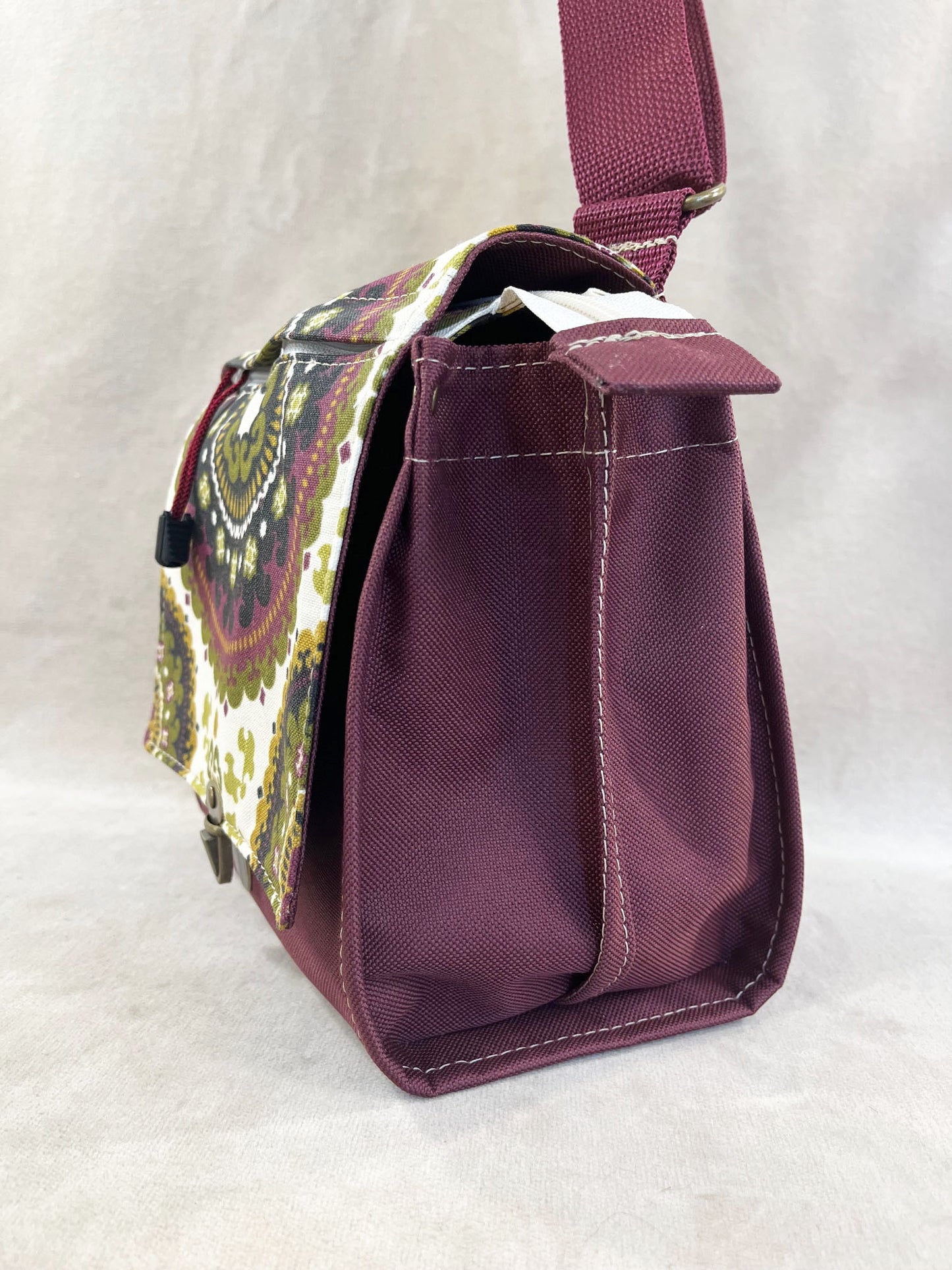 Utility Satchel Burgundy Mandala