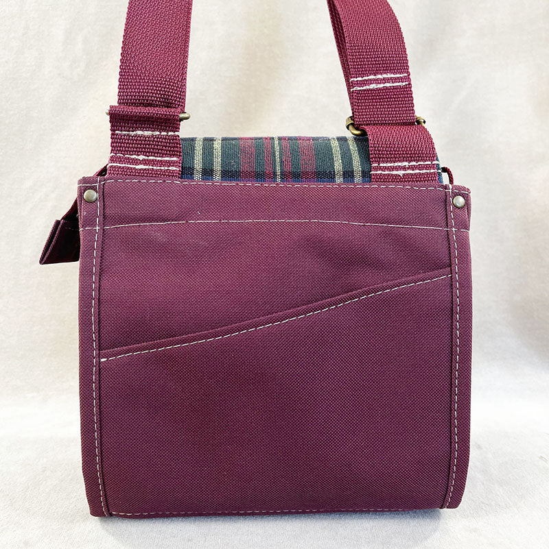 Utility Satchel Burgundy Plaid