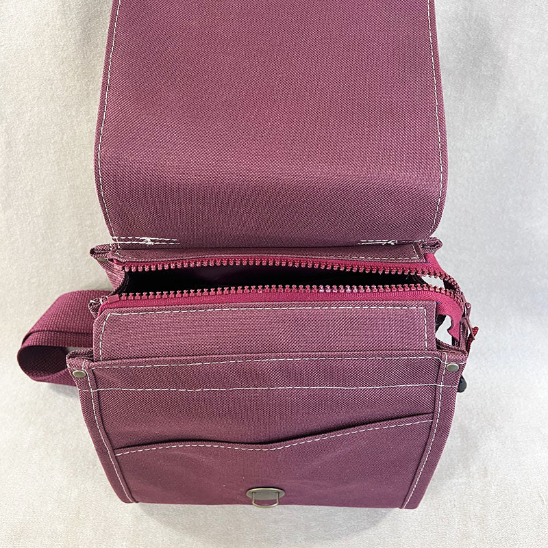 Utility Satchel Burgundy Plaid