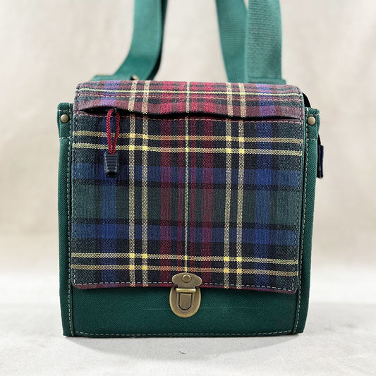 Utility Satchel Green Plaid