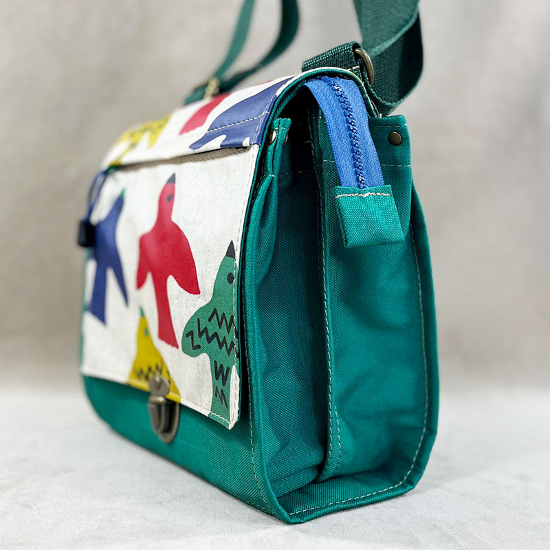 Utility Satchel Skyward Green Birds