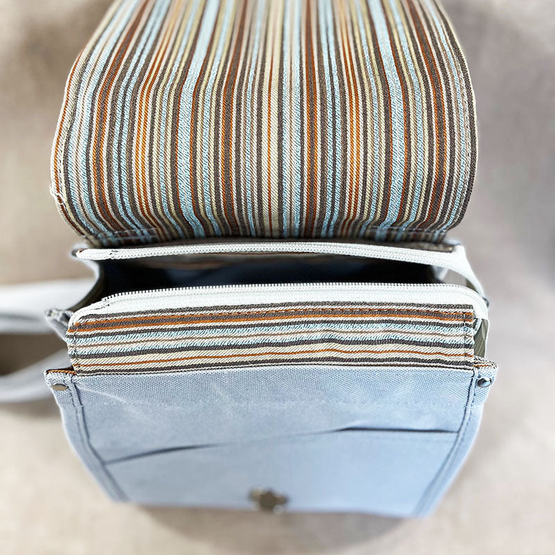 Utility Satchel Stripe on Silver