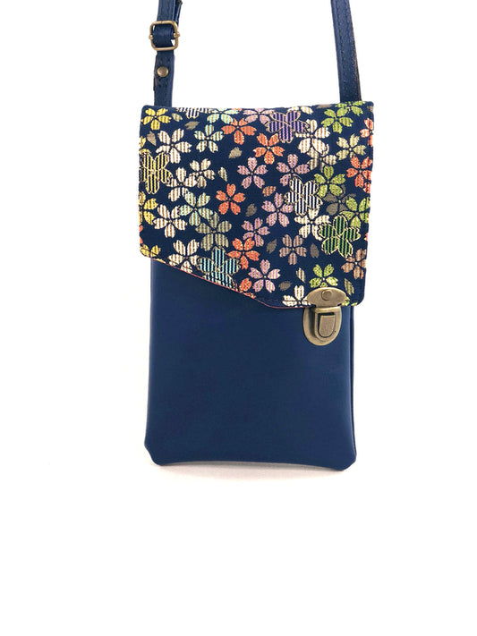 Pocket Purse- Plum Blossom Cobalt